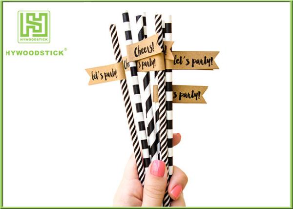 Disposable Colored Paper Straws , Paper Drinking Straws Bulk For Baby Shower 197 * 6mm