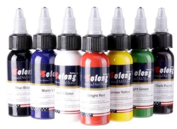 New design 7 Basic Colors Tattoo Ink Set Pigment Kit 1oz (30ml) Professional Tattoo Supply for Tattoo Kit