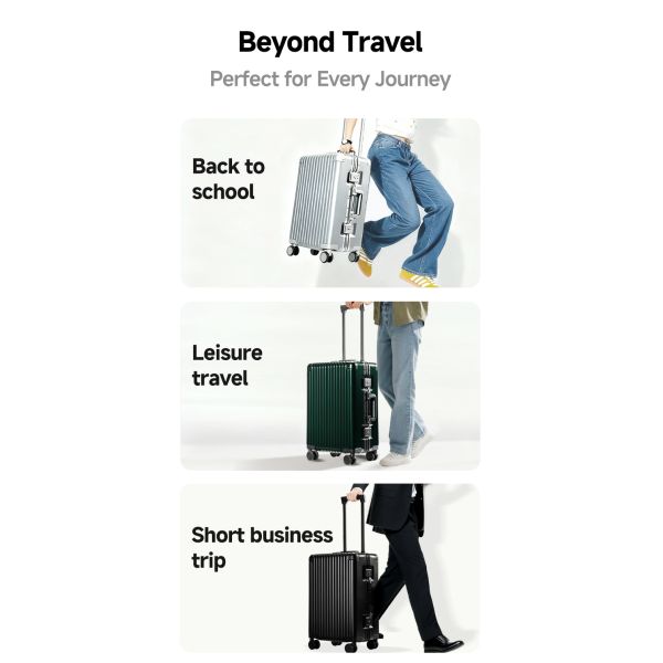 PC Aluminum Frame Travel Suitcase (20-inch) - German Covestro Material, Dual TSA Lock, Professional Luggage Manufacturer for Bulk Orders and Custom OEM Services