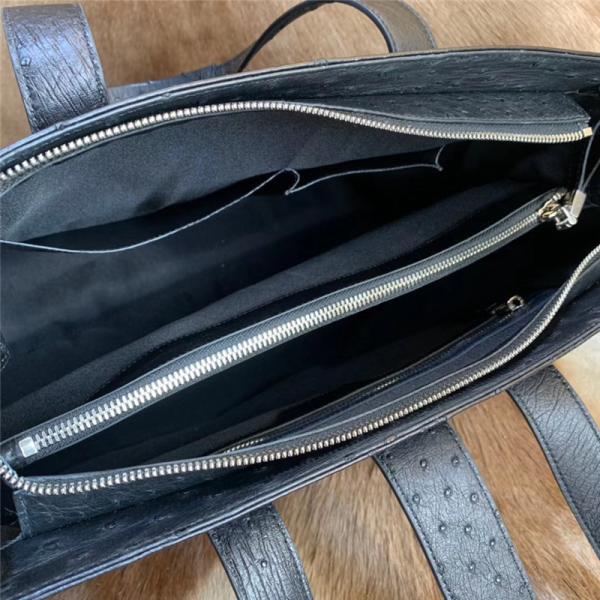 Authentic Real Ostrich Skin Businessmen Travel Duffle Purse Large Shoulder Bag Genuine Leather Male Top-handle Handbag