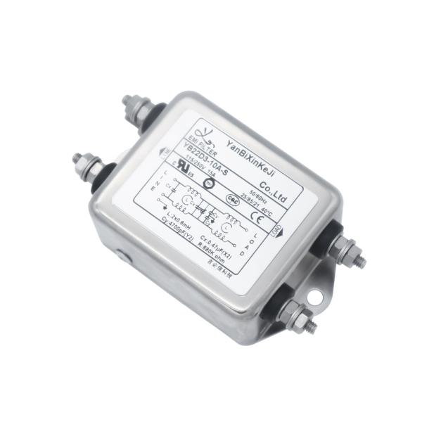 YB22D3 M4 винтовой выходный EMI фильтр питания 10A двухступенчатый однофазный фильтр