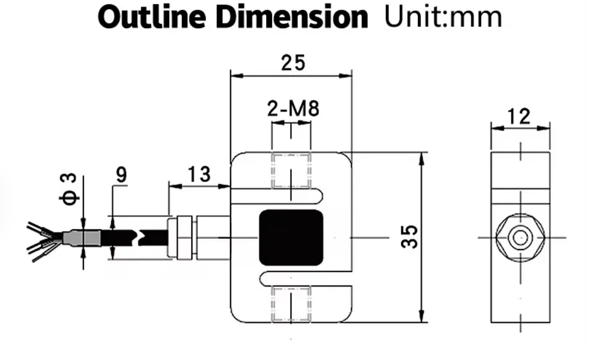 S Type Load Cell 50kg Weighing Sensor Scale 5 to 10V Load Cell for 3c Product Testing