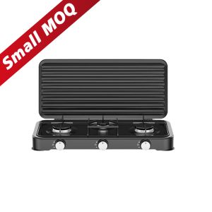 Iron Three Burner Gas Stove Supplier Household Kitchen 3 Burner Gas Hob With Cover