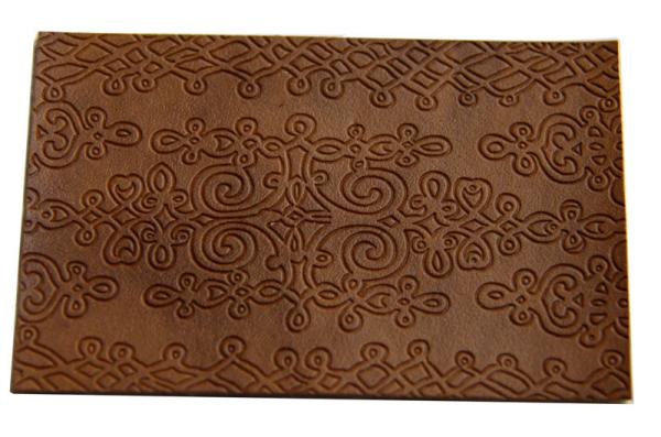 Camel Color Embossed logo metal logo Leather Patches Handcraft