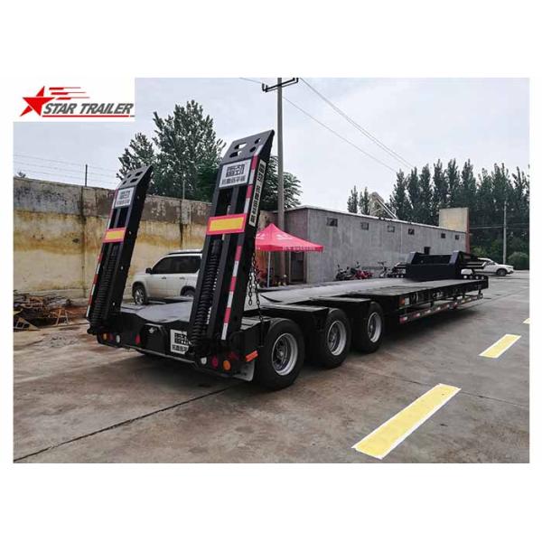 60-100 Tons Goosneck Pipe Transport Trailer Hydraulic Ramp Low Bed Type