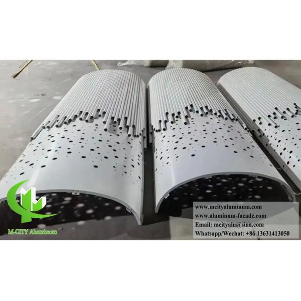 Perforated Aluminum Column Cladding with LED Light and Powder Coated Finish for Modern Facades