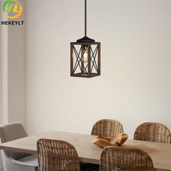 E26 Farmhouse Iron Lantern Pendant Light Rustic Industrial Cage