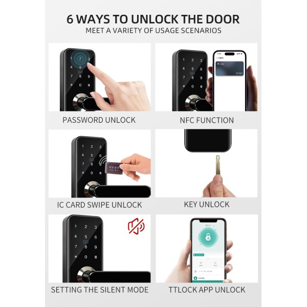 YAGU Wholesale Price High Quality Mobile Application Durable Granular Digital Button Swipe Card Password Door Lock