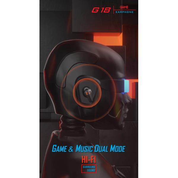 Digital Flashing In Ear Gaming Earphones 7h TWS Recycable ABS