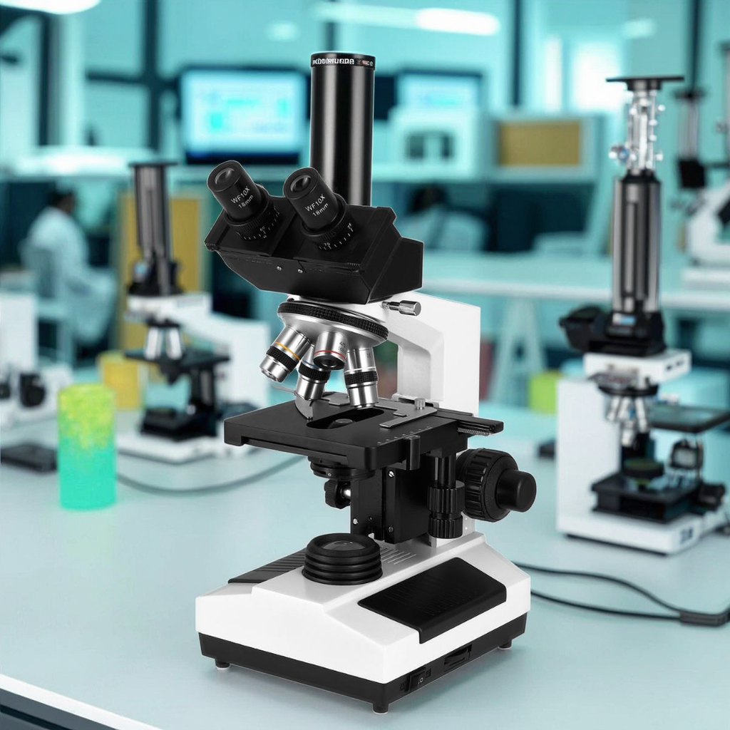 Advanced Binocular Biological Microscope 40X-1000X with Large Mechanical Stage & 20X Objective for Laboratory