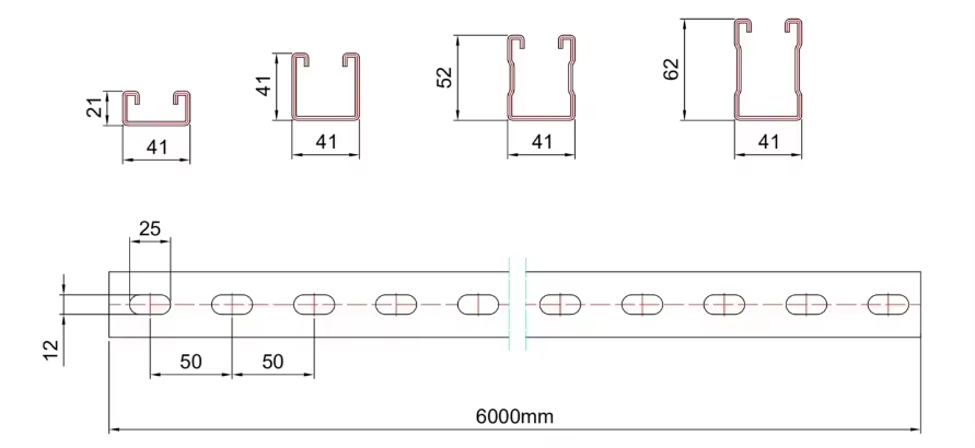 1.5-2.5mm Galvanized Coils PV Solar Strut Channel Roll Forming Machine Servo Hydraulic Punching  Solar Mounting Bracket