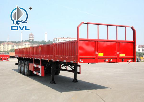New Double Function Cargo Semi Trailer Trucks With 3 Fuwa Axles And Removable Wall Q345A Carbo Steel