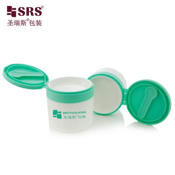 Eco-friendly SRS1 120ml 150ml White PP PCR Plastic Jar With Spoon Tweezers