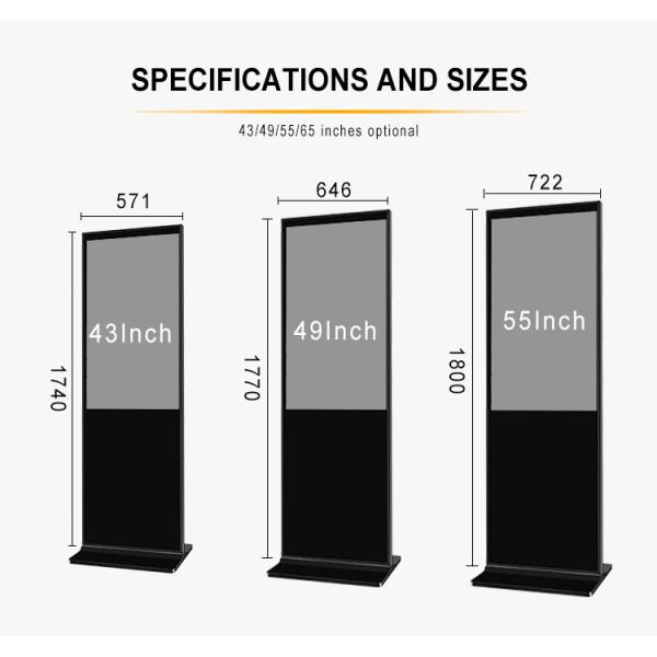 1920x1080 Indoor Floor Standing Advertising Lcd Screen