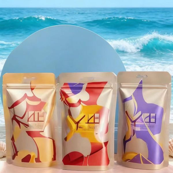 MOQ 100 Digital Printing Custom logo Mylar Bags Wholesale Pouches Pouch With Window Zip Lock Plastic Stand up Pouches
