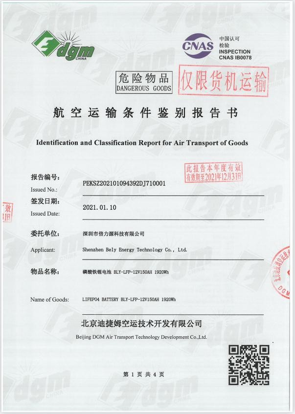 Shenzhen Bely Energy Technology Co., Ltd. Сертификации
