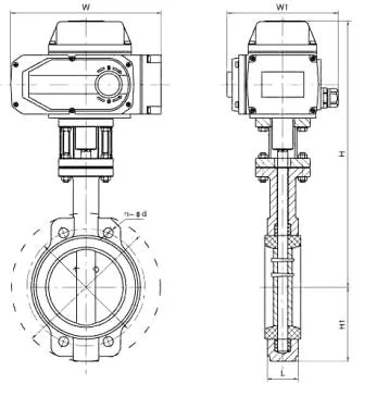 Фторированный центр уплотнения электрический фланцевый соединение клапан бабочки AC220V DIN стандарт