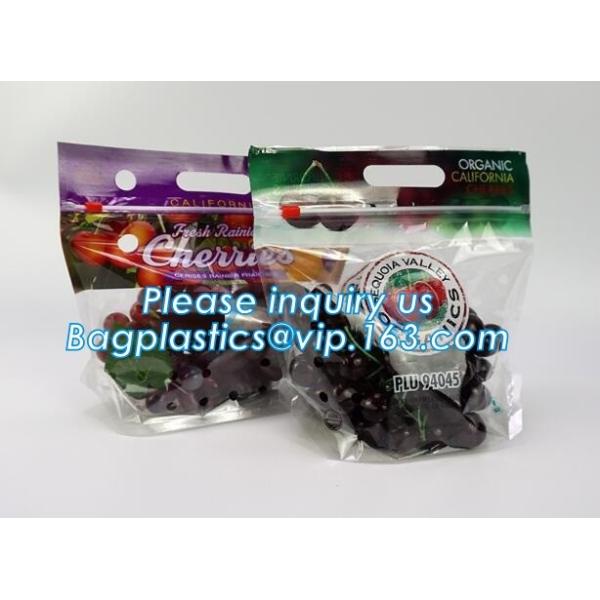 reusable clear printed zippered storage slider bag for vegetables and fruits, recyclable fresh fruit packaging ziplock w