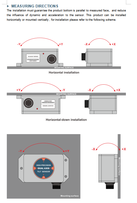 HCA518T/HCA528T High Accuracy MEMS Tilt Sensor 4-20mA Single and Dual Axis Inclinometer For Bridge Monitoring