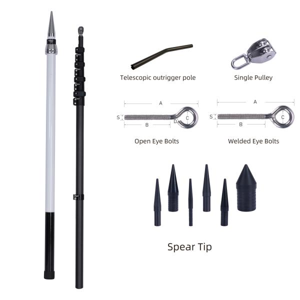 18ft Carbon Fiber Outrigger for Nearshore Offshore Fishing Lightweight High Strength UV Corrosion Resistant