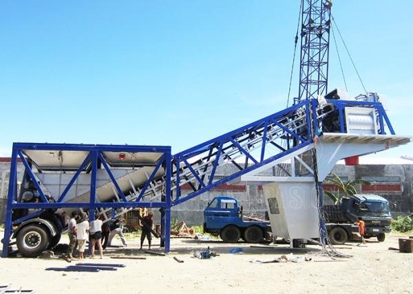 35m3/H Ready Mix Mobile Concrete Plant , Portable Floating Concrete Batching Plant