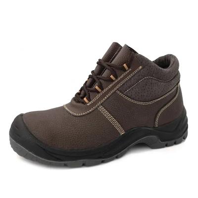 S3 Bottes de sécurité étanches à l'eau Bottes de travail en acier à orteils en cuir véritable à mi-coupe