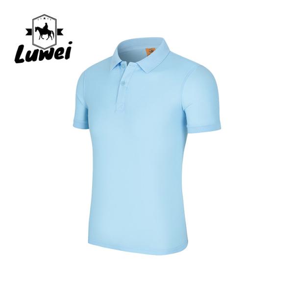 Casual Homem Cotton Polo T-shirts Desporto Grande bordado Tricoteado