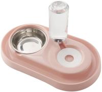 Double chien Cat Bowls, cuvette Cat Food Bowls de chien d'acier inoxydable et conducteur de l'eau avec automatique
