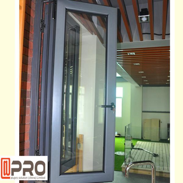 Double Glazing Vertical Bifold Window , Anodized Aluminium Windows aluminum kitchen folding window aluminum bi fold wind