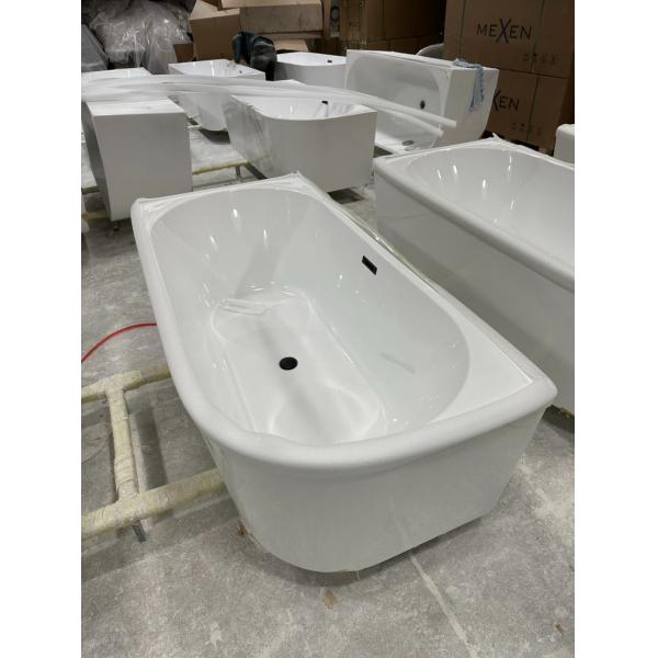 Poland White Black Colors PMMA Acrylic Freestanding Bathtub Left/Right Customization