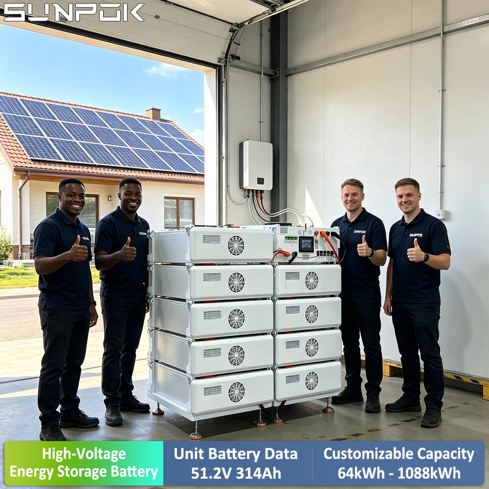 SUNPOK High-voltage Series Energy Storage Batteries 51.2V 314Ah HV Lithium-ion Battery Pack
