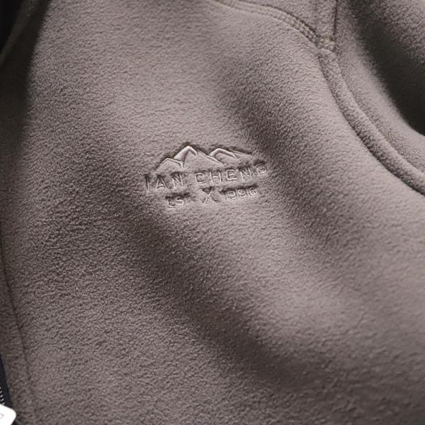 Embroidered polar fleece Unisex thickened warm stand collar men's jacket coat knitted
