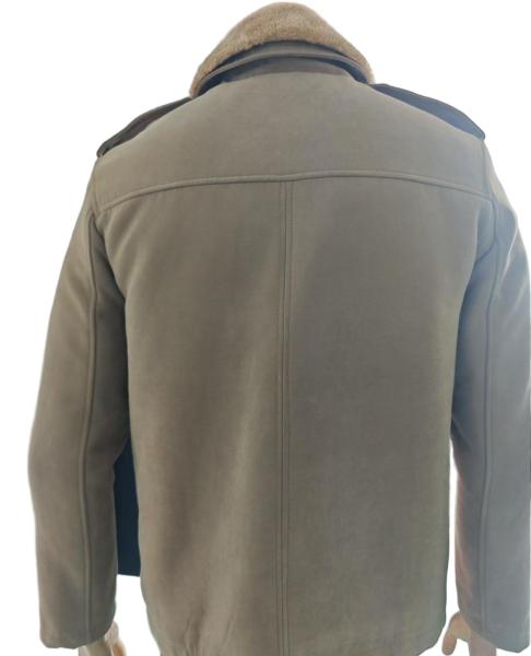 Khaki Military Style Faux Fur Collar Thickened Jacket Customizable Fabric Military Jacket for Winter Cold Weather
