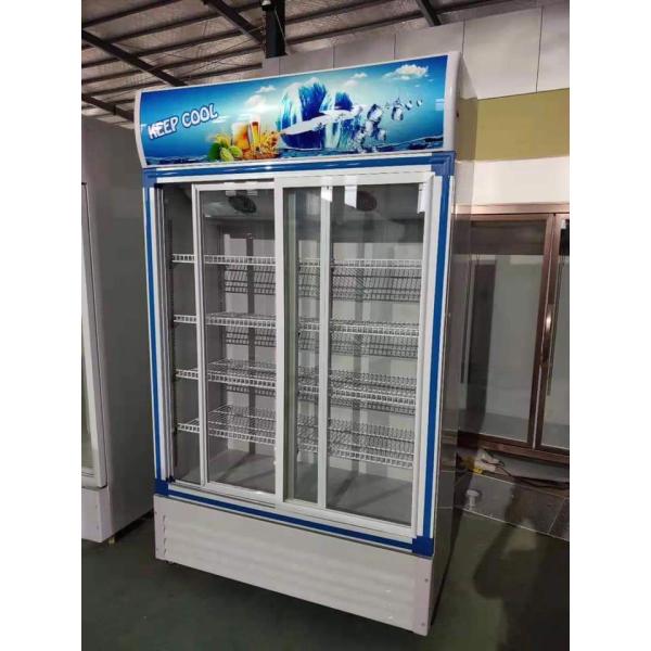 Commercial Vertical Sliding Door Beverage Display Freezer