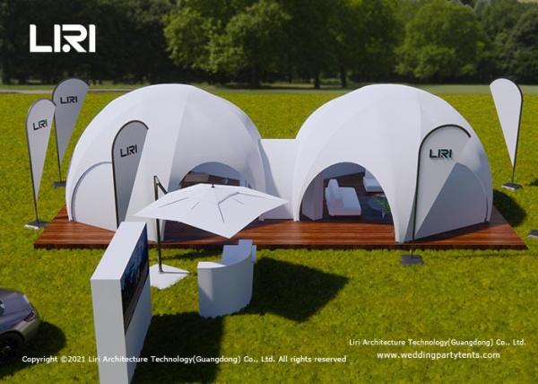 Crossover Dome Luxury Glamping Tents Supported By Four Corners Cross - Arch Shape