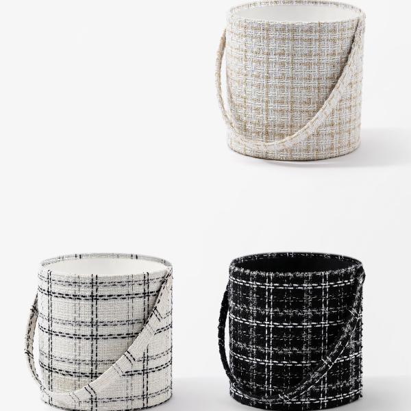 Образец на заказ изготовленный из роскошной модной ткани ручной круглый цветочный подарочный пакет