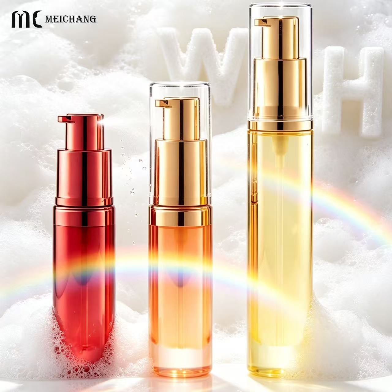 40ml 50ml 60ml PP Airless Foaming Pump Bottle for Travel-Size Facial Cleanser Packaging（MC-1804）
