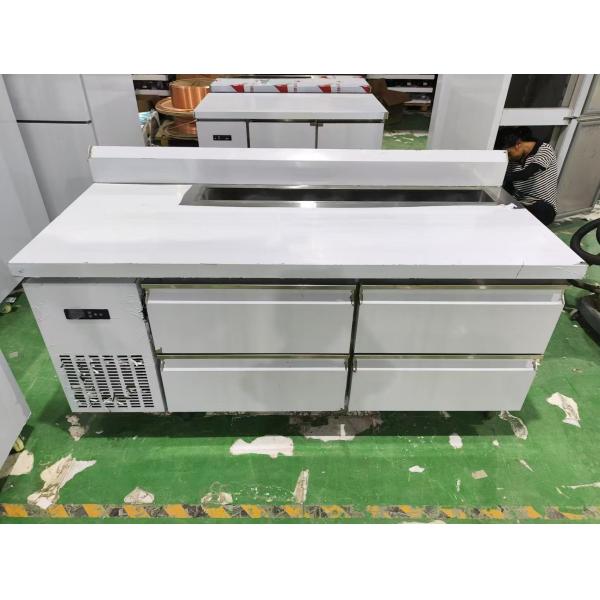 Commercial Undercounter Refrigerator 4 Drawers With Backsplash Customized Kitchen Table