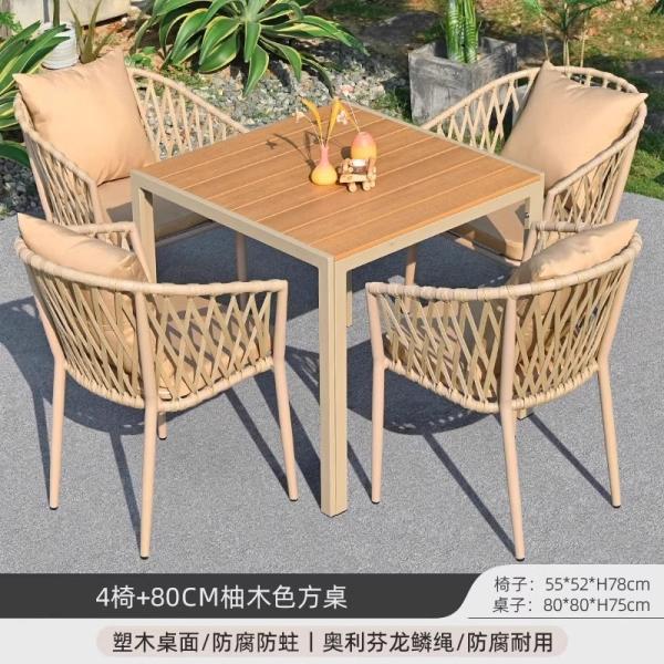 Luxury Nordic-Style Outdoor Furniture Premium Weatherproof Rattan Dining Set For Patio And Garden