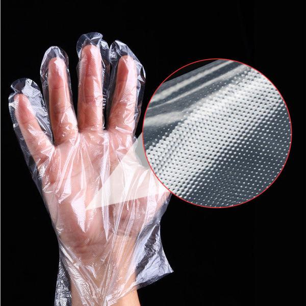 100pcs Box Disposable Protection Gloves Food Kitchen Hdpe Plastic Transparent Cooking Pe For Restaurant Home