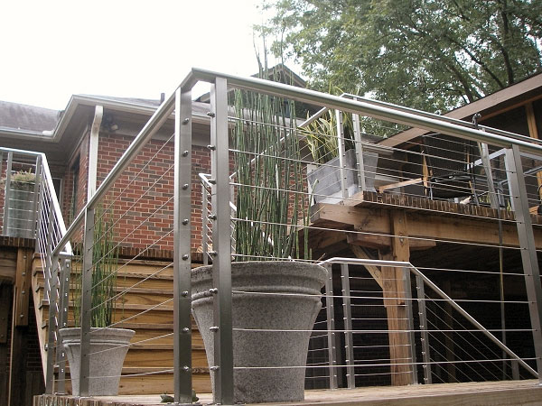 Modern Building Railing Stainless Steel Cable Only Screw Installation