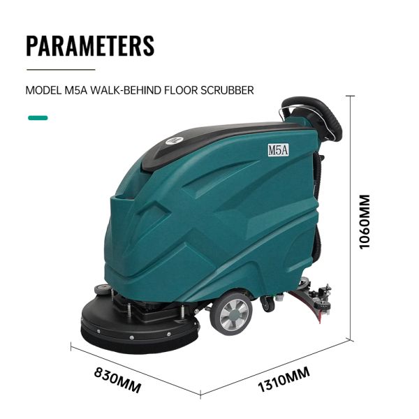 Manual Walk Behind Floor Scrubber Cordless Commercial Drier Mop For Logistic Center