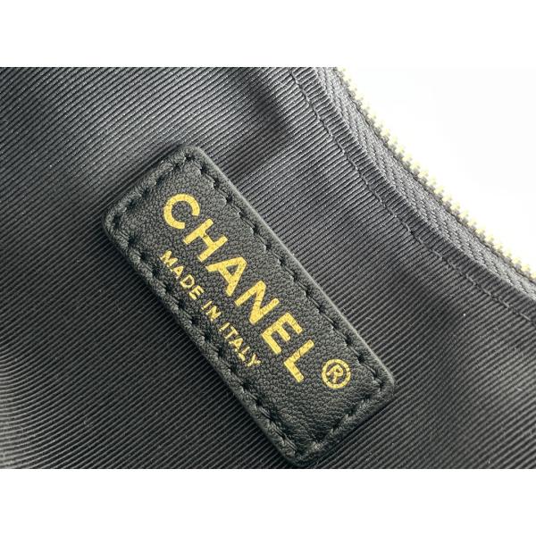 Black Chain Mini Sling Bag Branded Chanel Hobo Handbag Calfskin Leather