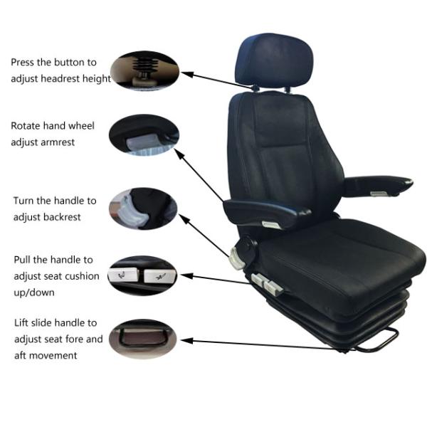 S802 Construction Equipment Seats Leather Heavy Equipment Replacement Seats