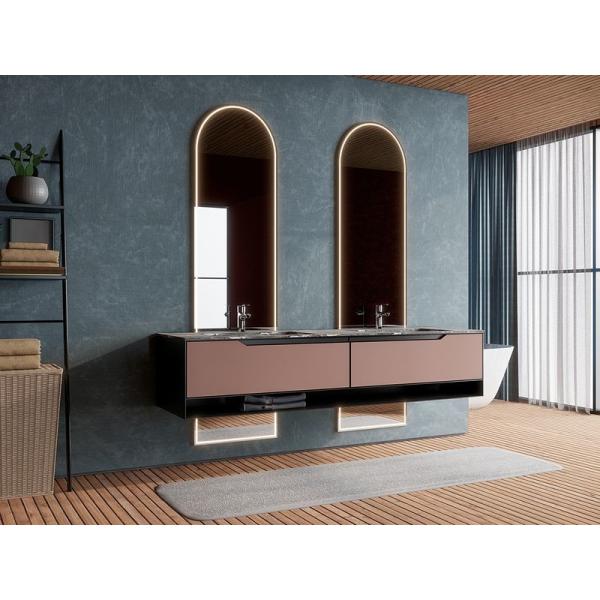 Luxury Fadior Custom Bathroom Vanity Cabinet в красном и черном кварцевом конторе