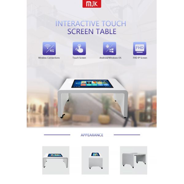 Interactive Smart Table LCD Advertising Display Touchscreen Kiosk for Coffee Bar or Conference Table Multi-Touch Screen