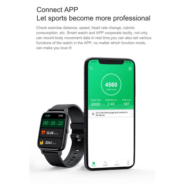 H80 1.69 Inch Sports Smart Watch Waterproof Full Touch Big HD Screen Temperature Monitor IP67