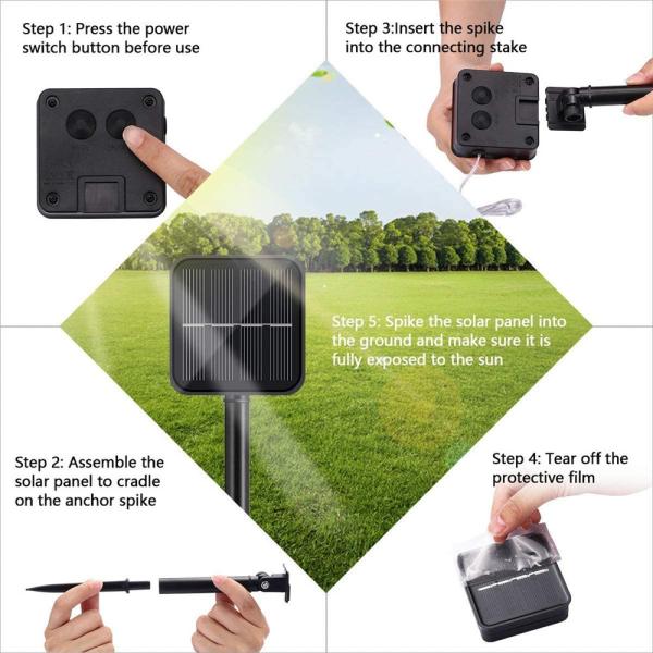 Modern Style Solar LED Garden Lights IP65 Waterproof Outdoor Festoon Lights