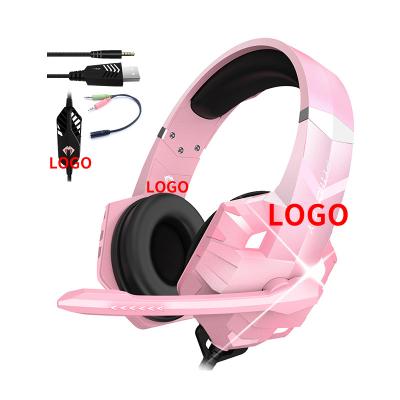 7.1 Stereo Pink Wired Gaming Headset Headphones With Mic For Mobile Phones PS4