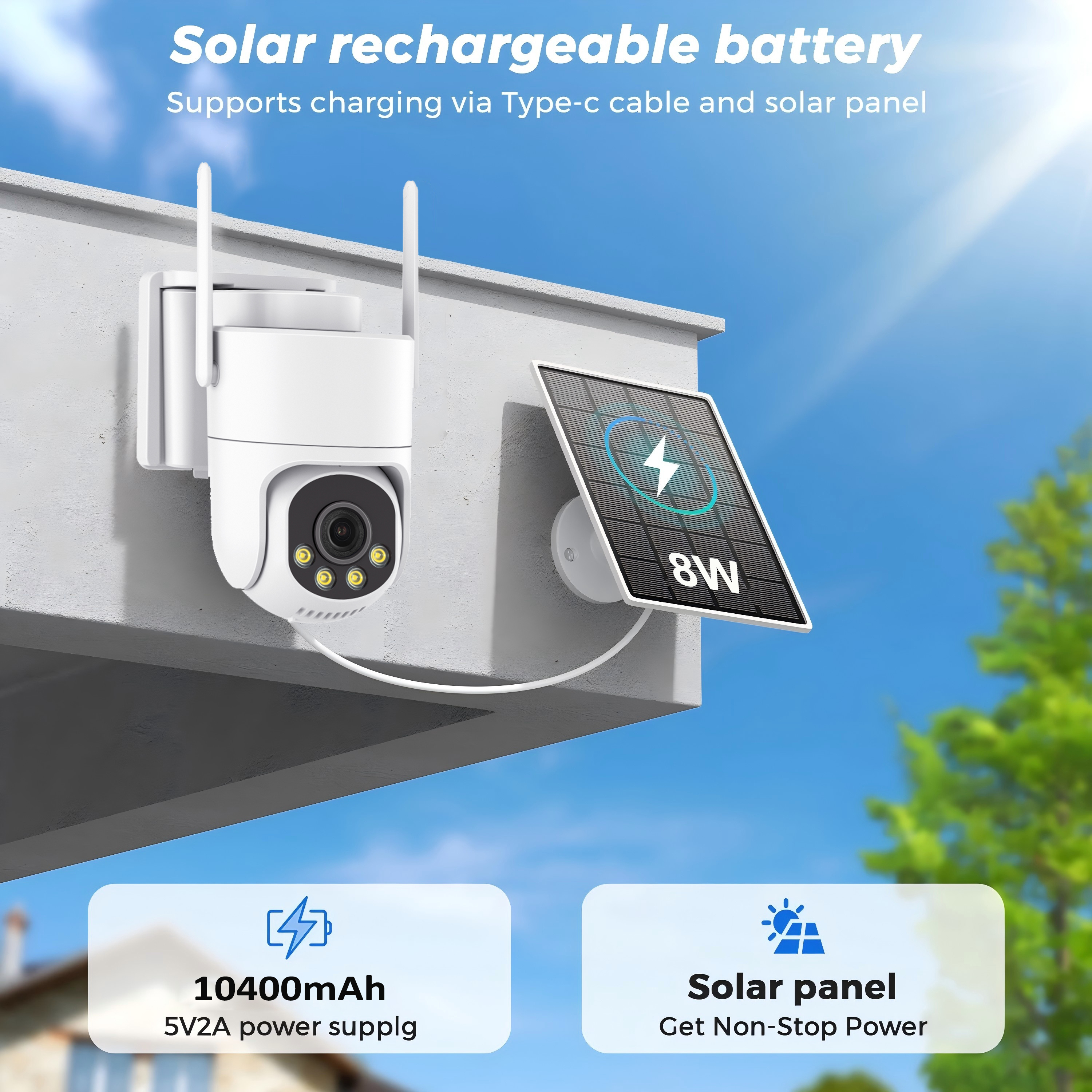 AOV 24H 3MP Wireless Security Camera 2.4GHz Outdoor Battery Powered Security Camera